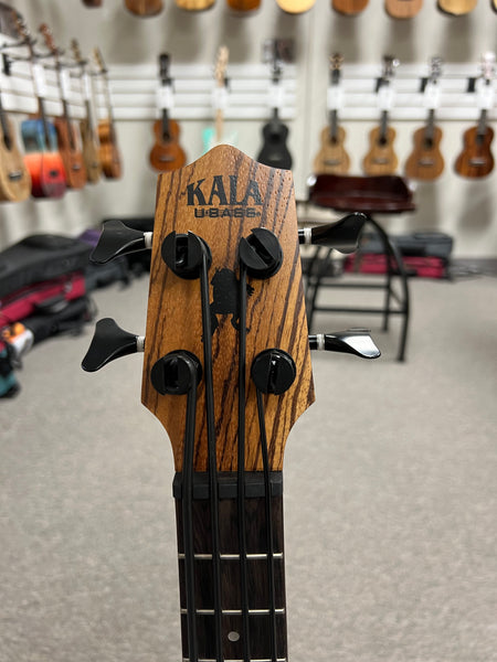 KALA Zebrawood U-Bass -  Kala Ubass Zebrawood Acoustic/Electric w/Case