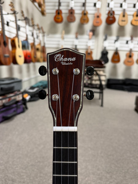OHANA TK-55 Solid Cedar/Rosewood Tenor Ukulele w/Armrest