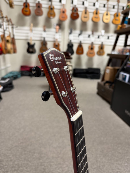 OHANA TK-55 Solid Cedar/Rosewood Tenor Ukulele w/Armrest