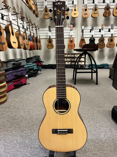 KALA KA-20th-SQS-B Solid Spruce/Quilted Sapele Baritone Ukulele w/Case - 20th Anniversary Limited Edition