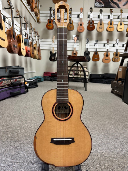 OHANA TK-6 Solid Spruce/Acacia Tenor Ukulele w/Comfort Armrest