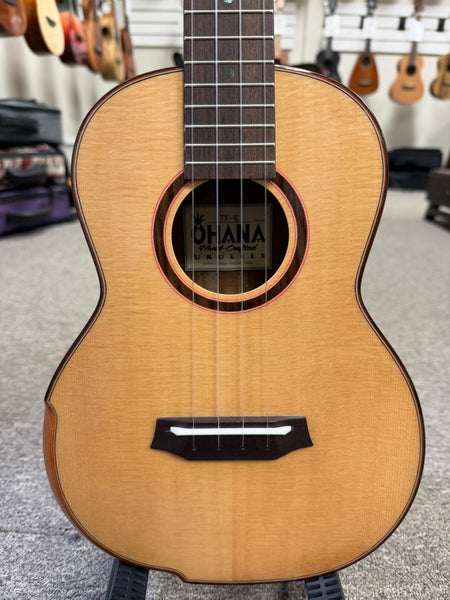 OHANA TK-6 Solid Spruce/Acacia Tenor Ukulele w/Comfort Armrest
