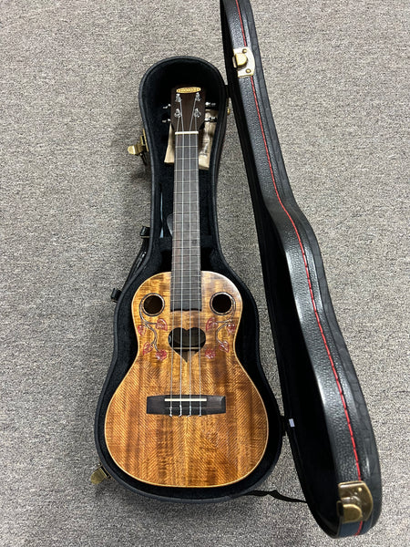 Blueberry UT2 Custom Koa Electric Tenor Ukulele w/Case - Pre Loved