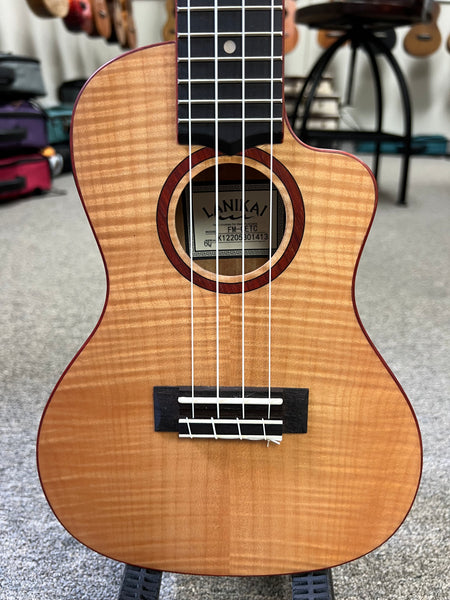 Lanikai FM-CETC Flame Maple Electric Concert Ukulele w/Case - Thin Body Travel Uke