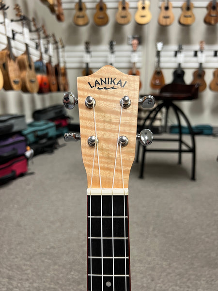 Lanikai FM-CETC Flame Maple Electric Concert Ukulele w/Case - Thin Body Travel Uke