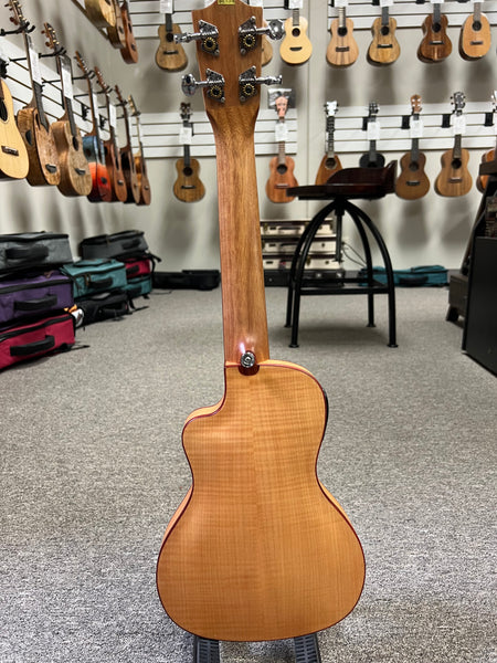 Lanikai FM-CETC Flame Maple Electric Concert Ukulele w/Case - Thin Body Travel Uke