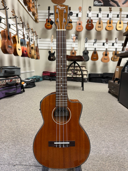 Ohana TK-35GCE Solid Mahogany Electric Tenor Ukulele