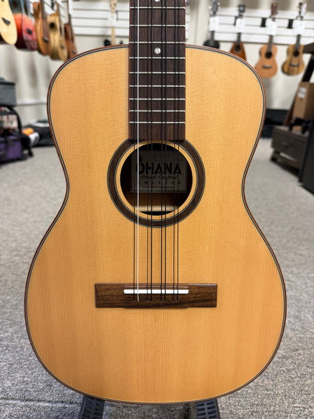 OHANA BK-70-8 Eight String Baritone Ukulele - Solid Spruce/Solid Mahogany - 8 String Baritone