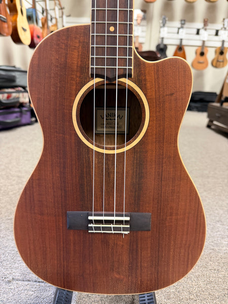 Lanikai ACST-CEB Acacia Electric Baritone Ukulele w/Case - Solid Top - Cutaway/Fishman Pickup
