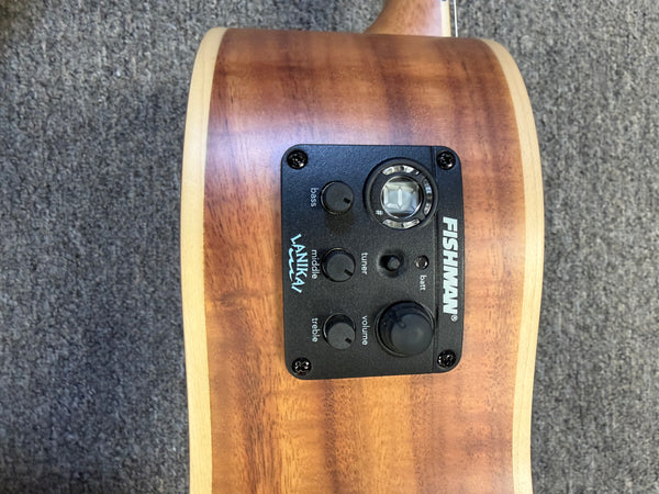 Lanikai ACST-CEB Acacia Electric Baritone Ukulele w/Case - Solid Top - Cutaway/Fishman Pickup