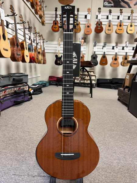 KALA KA-CT-SMH-BG Solid Mahogany Baritone Ukulele w/Case - Contour Series