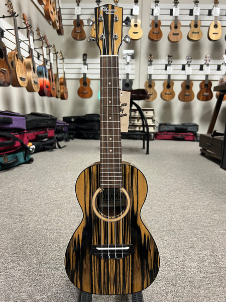 OHANA CK-150BWE Black/White Ebony Concert Ukulele