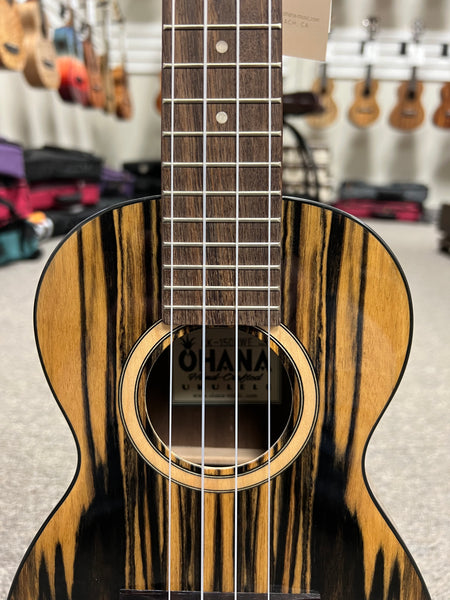 OHANA CK-150BWE Black/White Ebony Concert Ukulele