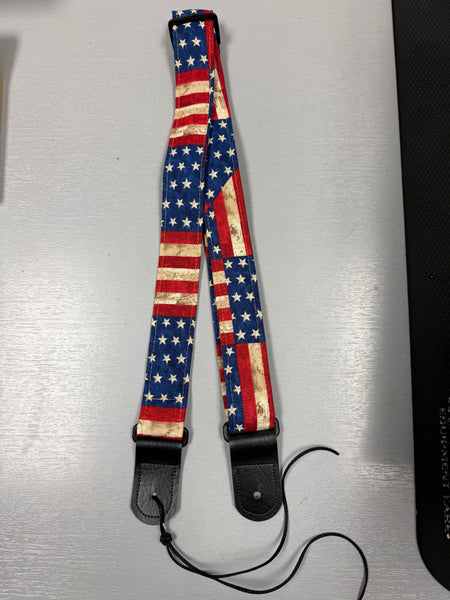 Quiltsand Woven Ukulele Strap - American Flag - Adjustable