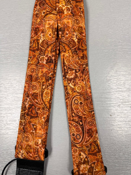 Quiltsand Woven Ukulele Strap - Rust Paisley - Adjustable