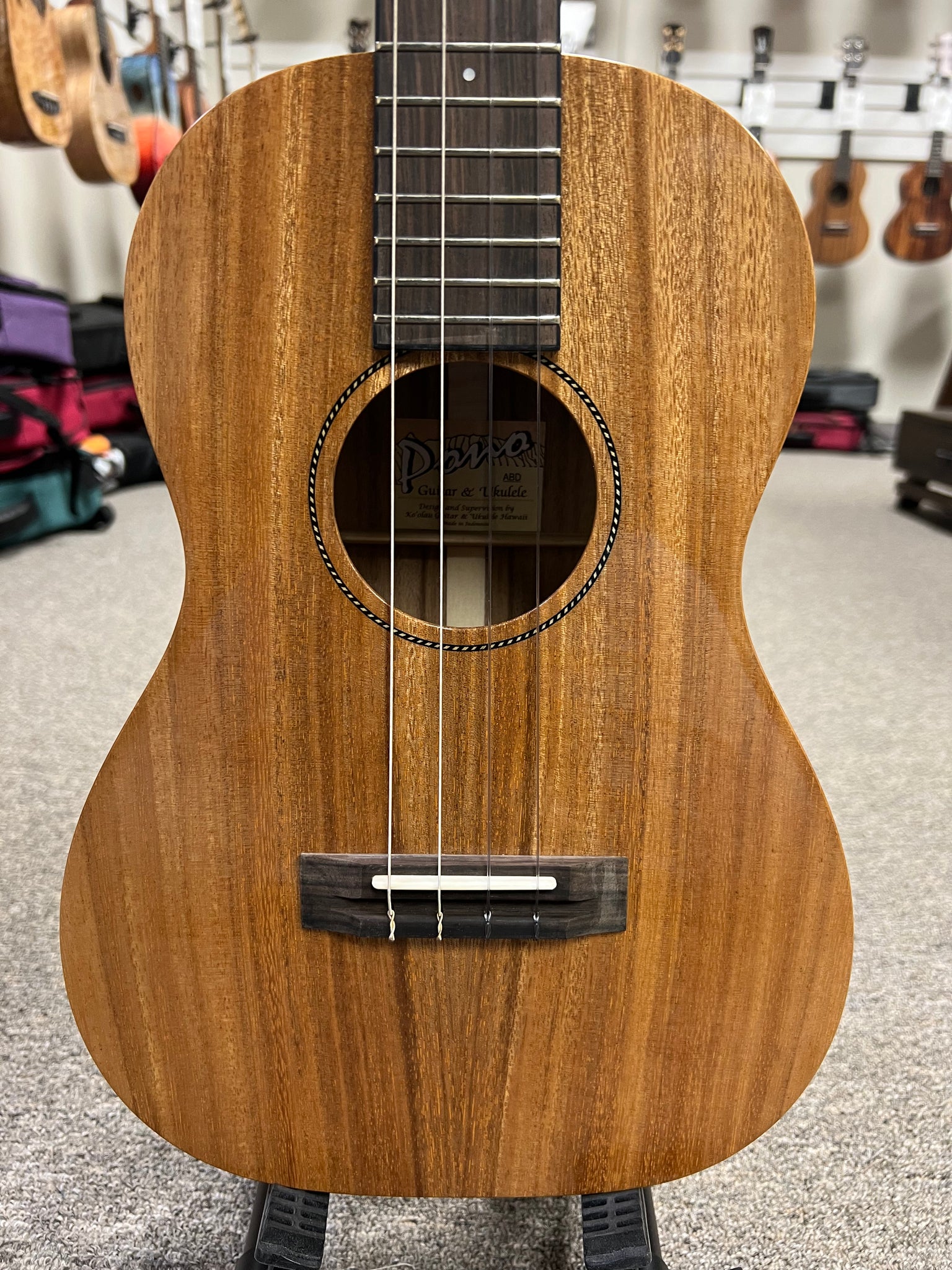 PONO ABD Solid Acacia Deluxe Baritone Ukulele