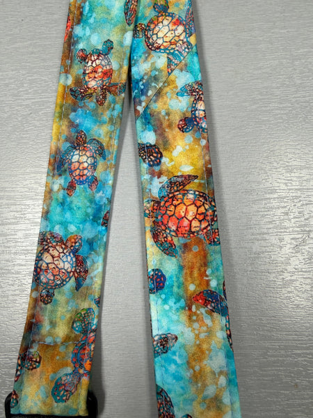 Quiltsand Woven Ukulele Strap - Aqua Turtles - Adjustable