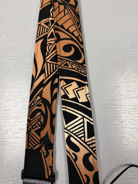 Quiltsand Woven Ukulele Strap - Brown Tapa - Adjustable