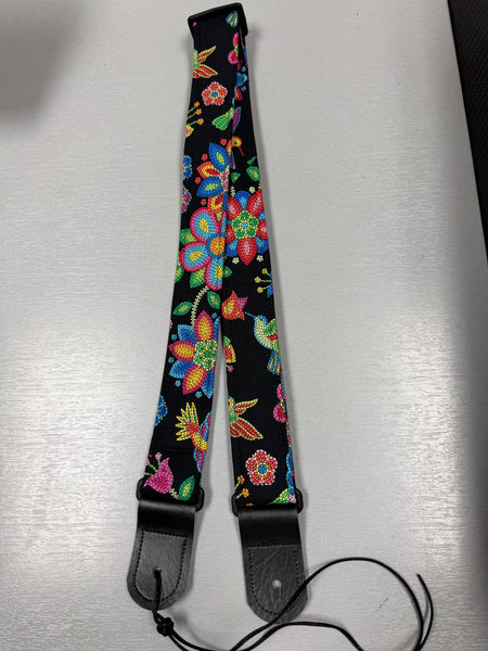 Quiltsand Woven Ukulele Strap - Colorful Floral - Adjustable
