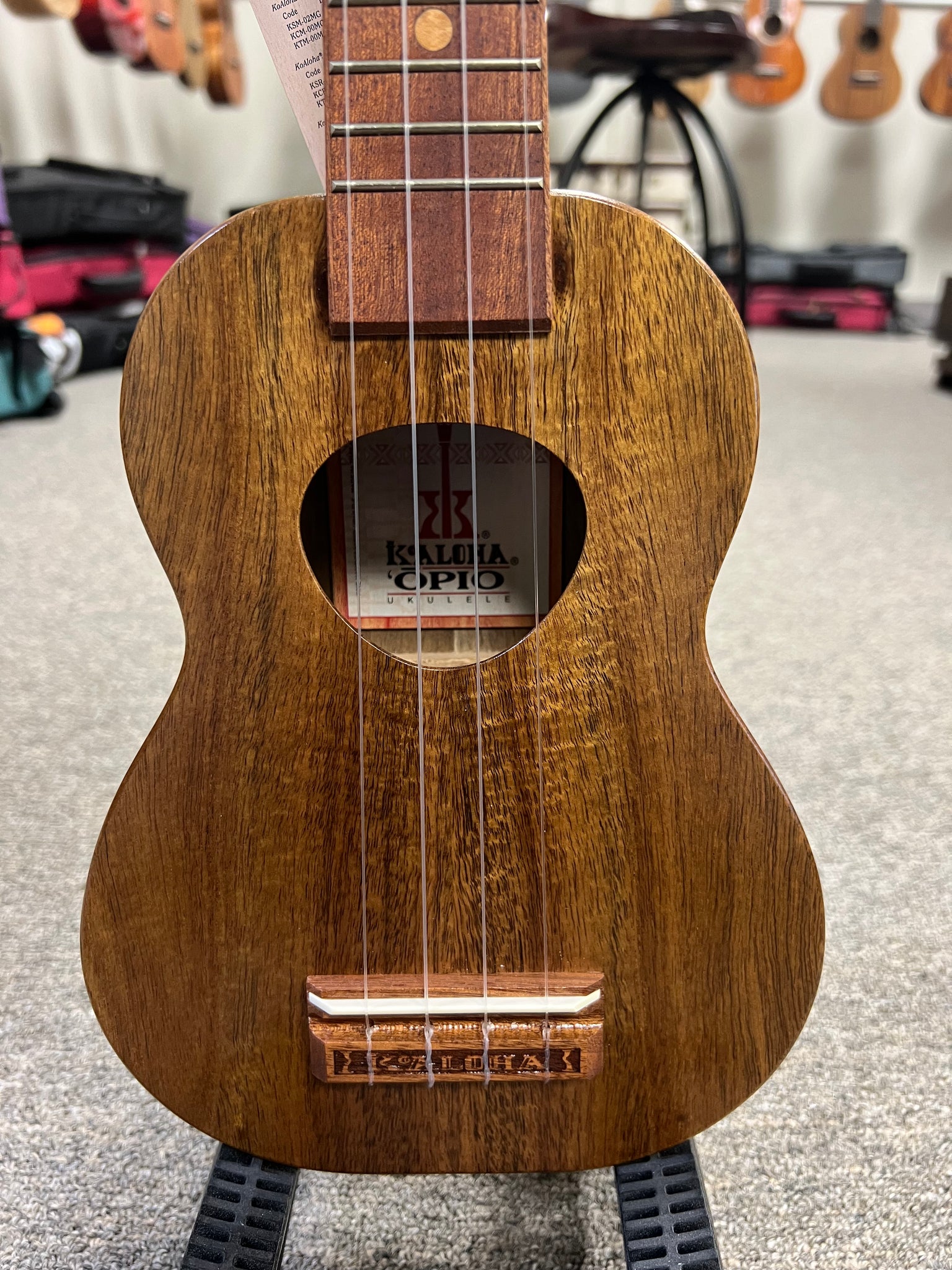 KoAloha KSO-10 Solid Acacia Soprano Ukulele w/Case - KoAloha Opio