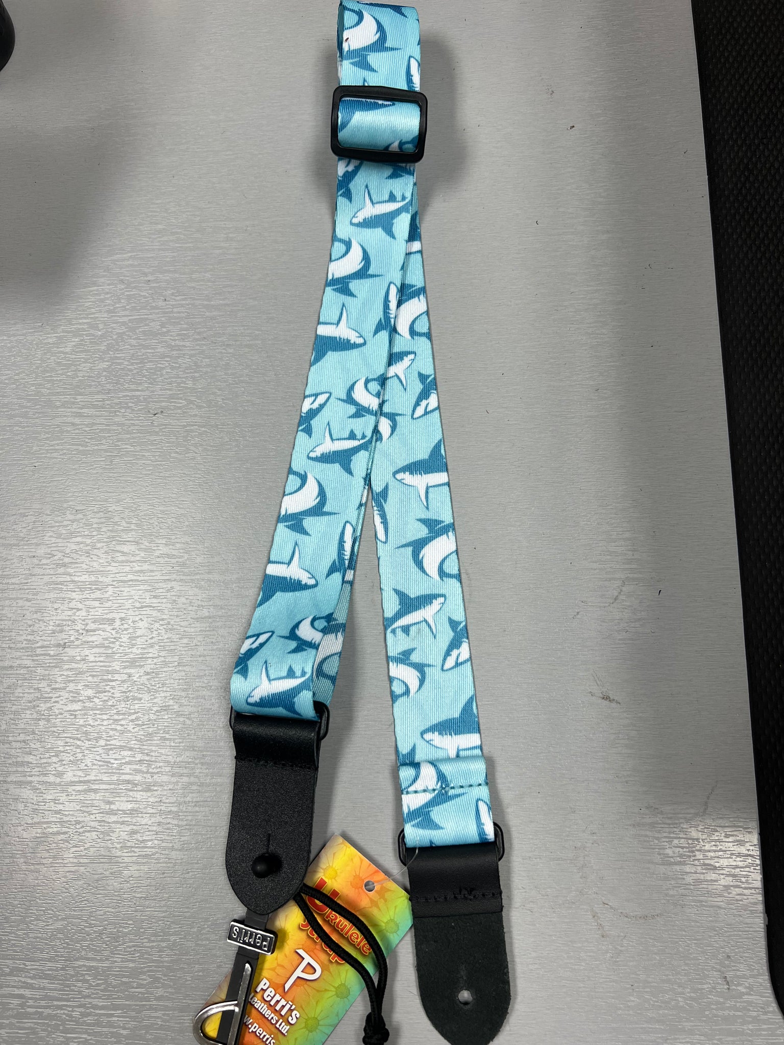 Perri's Light Blue Shark Ukulele Strap - 1.5" - Fully Adjustable  7791