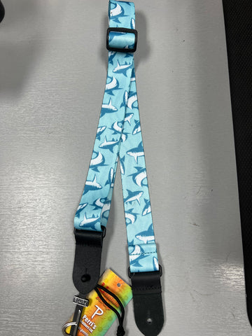 Perri's Light Blue Shark Ukulele Strap - 1.5" - Fully Adjustable  7791