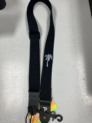 Perri's Black w/Palm Tree Cotton Ukulele Strap - 1.5" - Fully Adjustable  7111