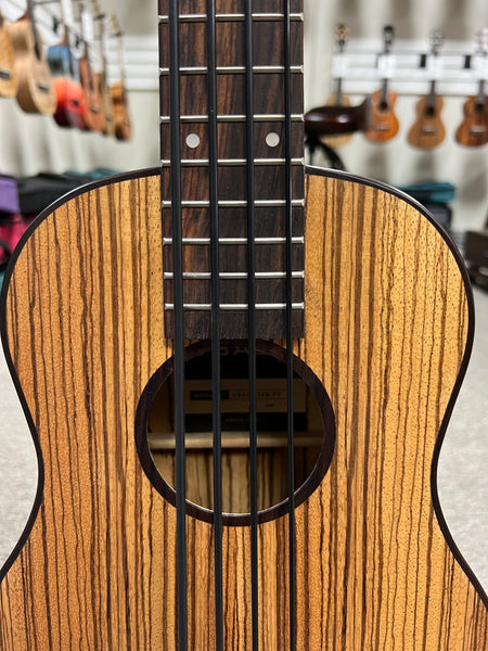 KALA Zebrawood U-Bass -  Kala Ubass Zebrawood Acoustic/Electric w/Case