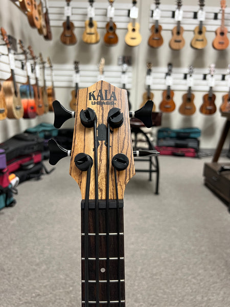 KALA Zebrawood U-Bass -  Kala Ubass Zebrawood Acoustic/Electric w/Case