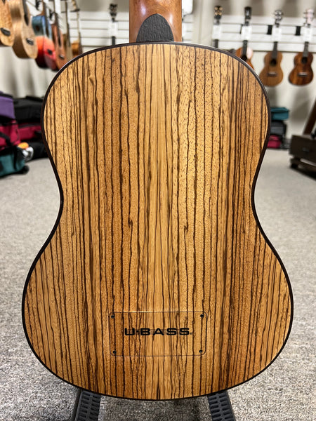 KALA Zebrawood U-Bass -  Kala Ubass Zebrawood Acoustic/Electric w/Case