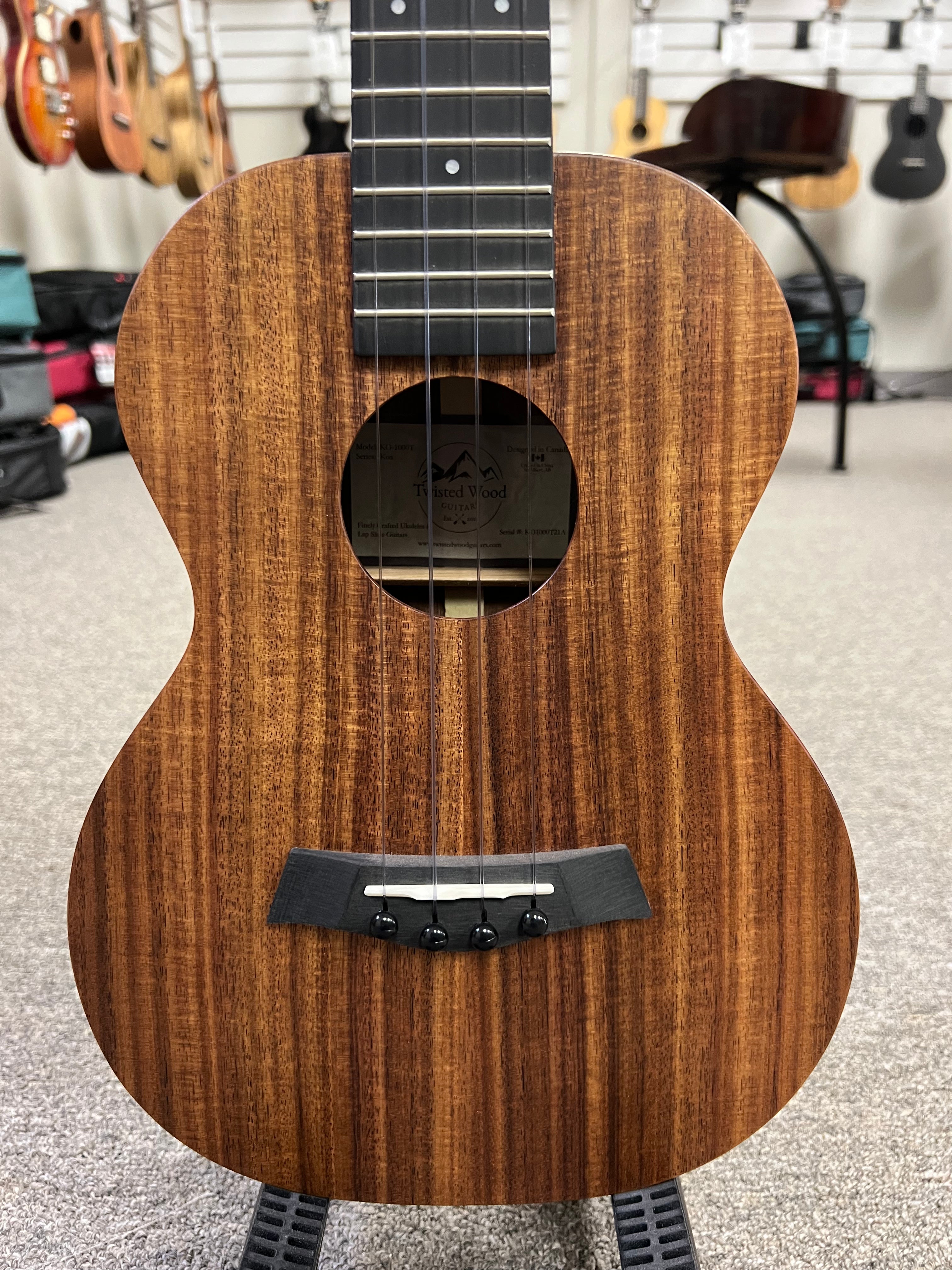 Twisted Wood KO-1000T Solid Acacia Tenor Ukulele w/Case