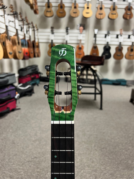 Flight Comet Green Tenor Electric Ukulele w/Case - Solid Flamed Maple/Solid Mango