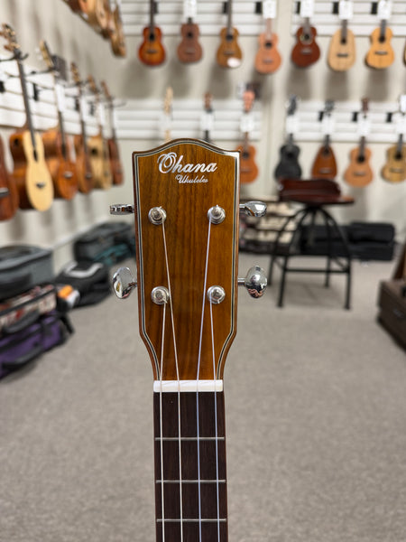 Ohana BK-35GCE Solid Mahogany Electric Baritone Ukulele - Cutaway