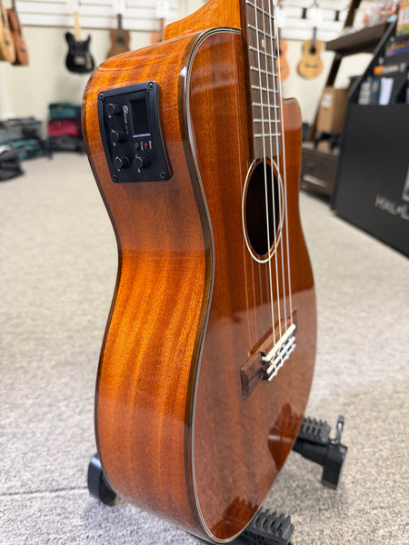 Ohana BK-35GCE Solid Mahogany Electric Baritone Ukulele - Cutaway