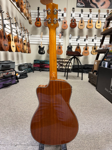 Ohana BK-35GCE Solid Mahogany Electric Baritone Ukulele - Cutaway