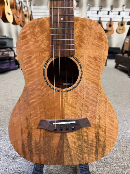 Makaio MSMBS-10E Steel String Spalted Mango Electric Baritone Ukulele w/Case