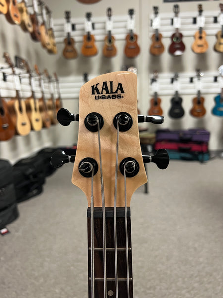 KALA Quilted Ash Acoustic-Electric U-Bass w/Case - UBASS-QA-F