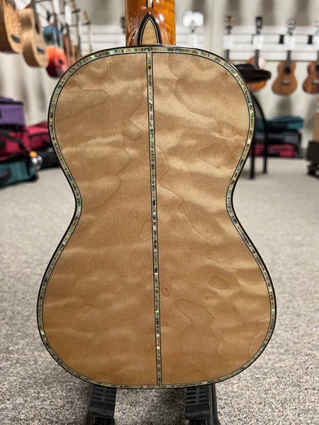 OHANA CK-450QEL Solid Quilted Eucalyptus Concert Ukulele - Bevel Armrest