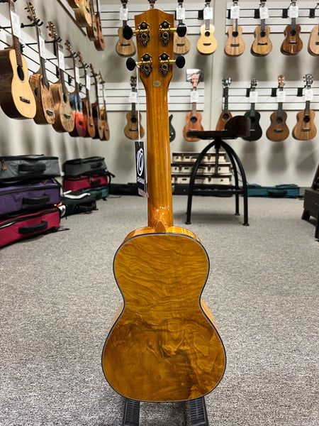 OHANA CK-150SMP Spalted Maple Concert Ukulele - Bevel Armrest