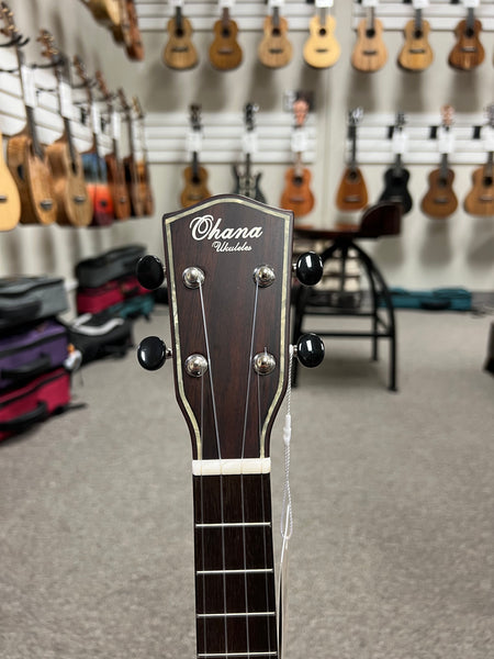 OHANA TK-55 Solid Cedar/Rosewood Tenor Ukulele w/Armrest