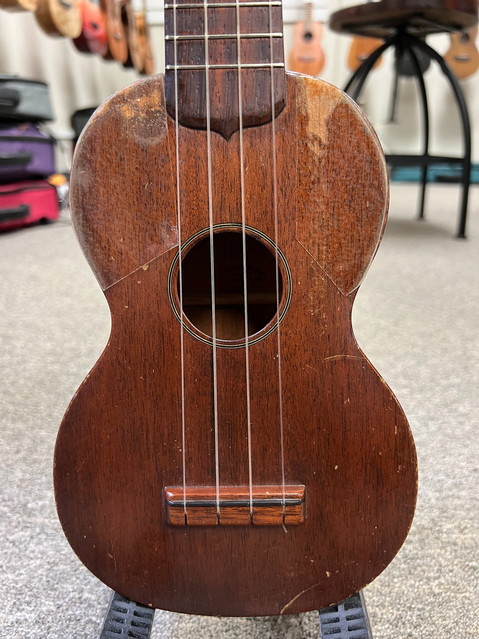 Vintage 1930's Martin Solid Mahogany Soprano Ukulele w/Case - Pre Loved