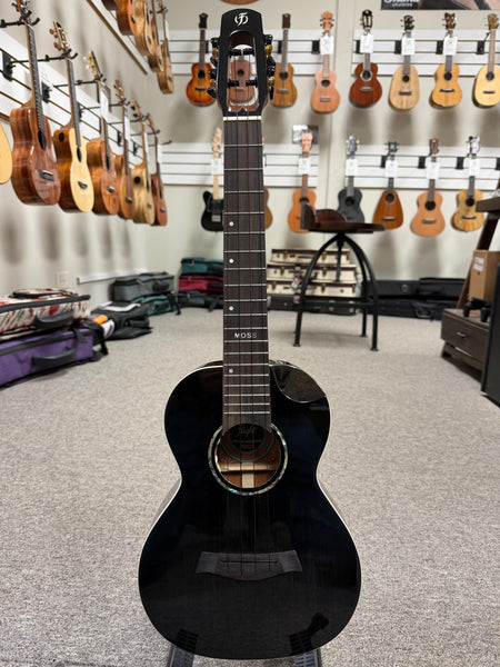 Flight Peter Moss Solid Spruce/Mahogany Electric Tenor Ukulele w/Case -Black Moonburst