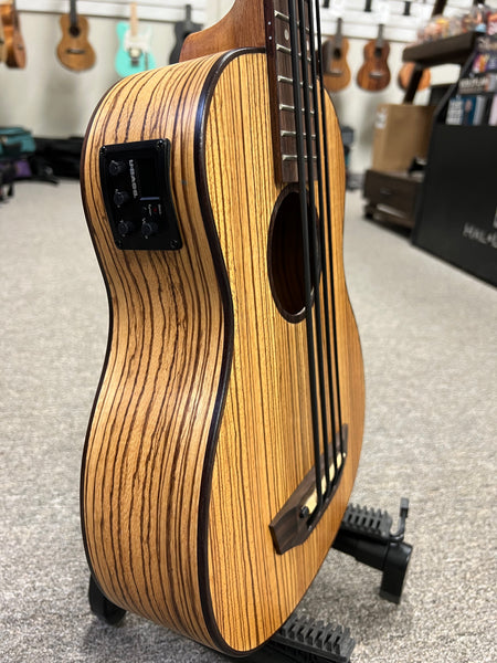 KALA Zebrawood U-Bass -  Kala Ubass Zebrawood Acoustic/Electric w/Case