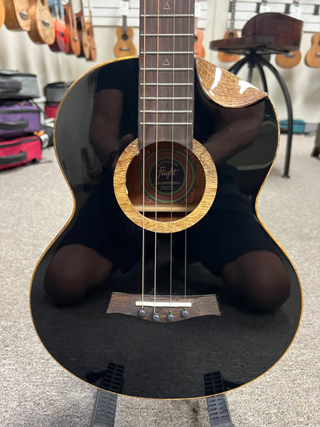 Flight Nora Solid Spruce/Mahogany Steel String Electric Baritone Ukulele w/Case