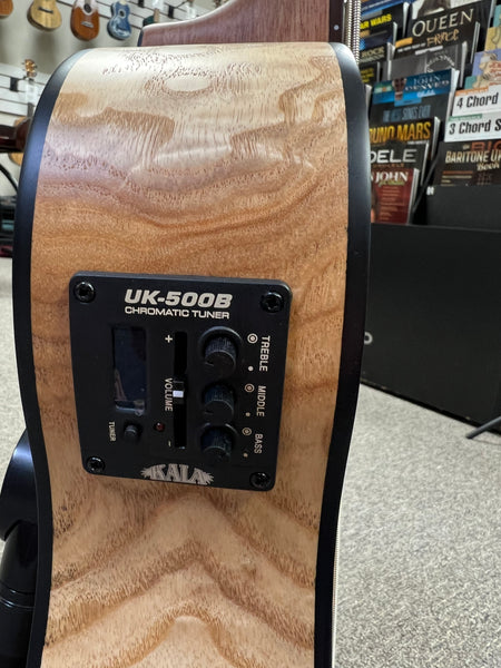 KALA Quilted Ash Acoustic-Electric U-Bass w/Case - UBASS-QA-FS - Aloha City Ukes