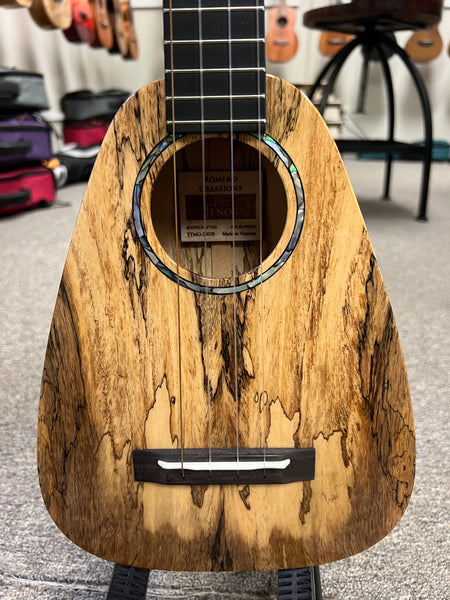 Romero Creations Solid Spalted Mango Tiny Tenor Ukulele w/Case
