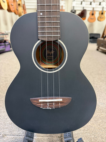 Flight Iris Solid Spruce/Mahogany Tenor Ukulele w/Case - Black
