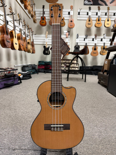KALA KA-SCAC-T-CE Solid Cedar Top Acacia Tenor Electric Cutaway Ukulele