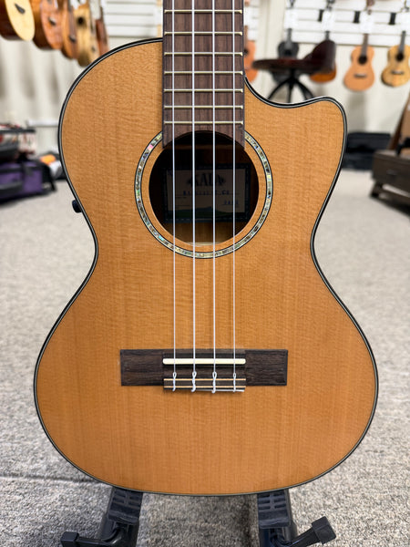 KALA KA-SCAC-T-CE Solid Cedar Top Acacia Tenor Electric Cutaway Ukulele