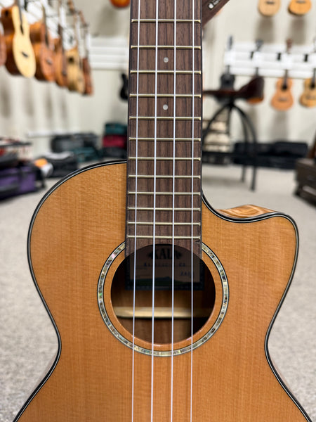 KALA KA-SCAC-T-CE Solid Cedar Top Acacia Tenor Electric Cutaway Ukulele